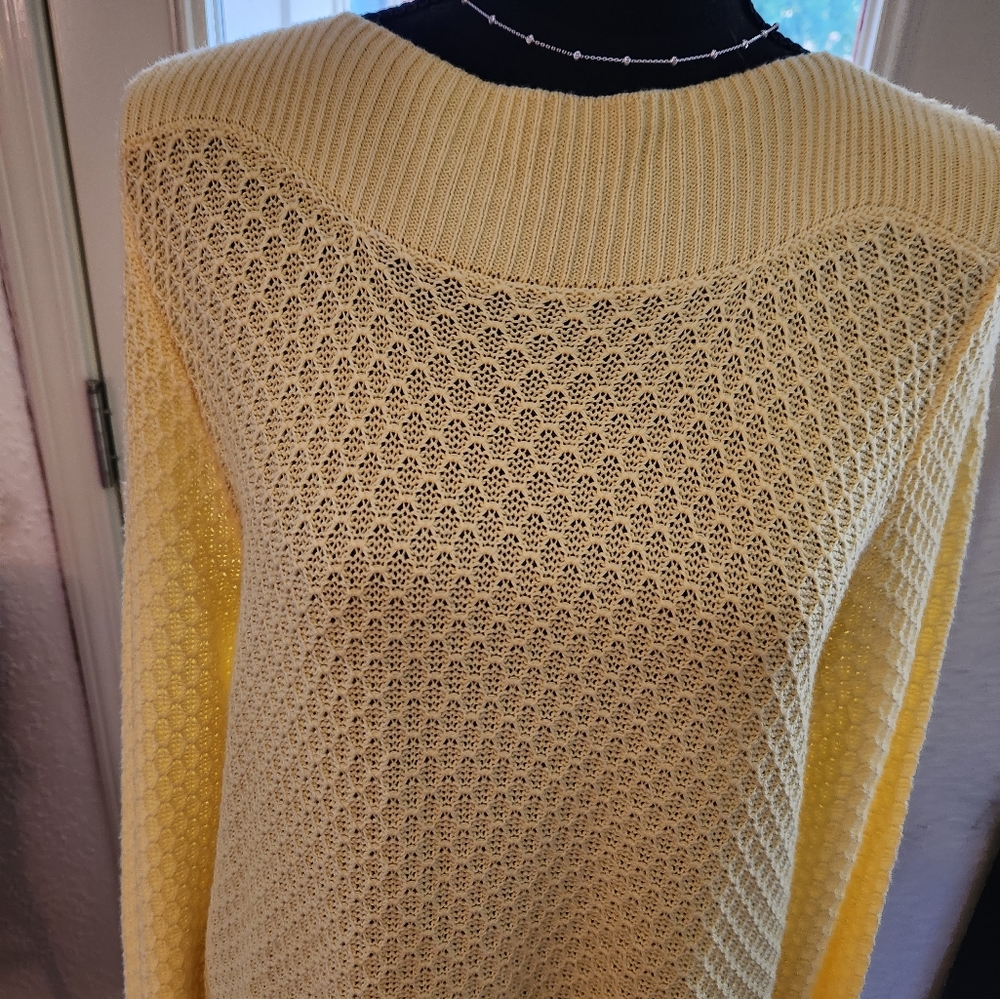 Buttery yellow light weight knit sweater